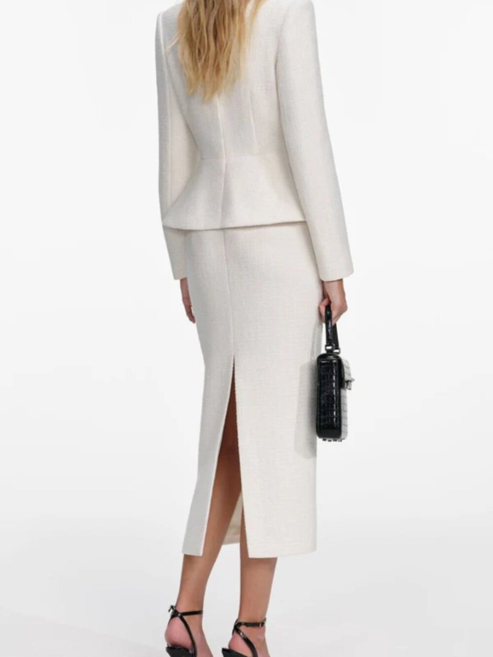 Self-Portrait Cream Boucle Collared Dress - Picture 2 of 5
